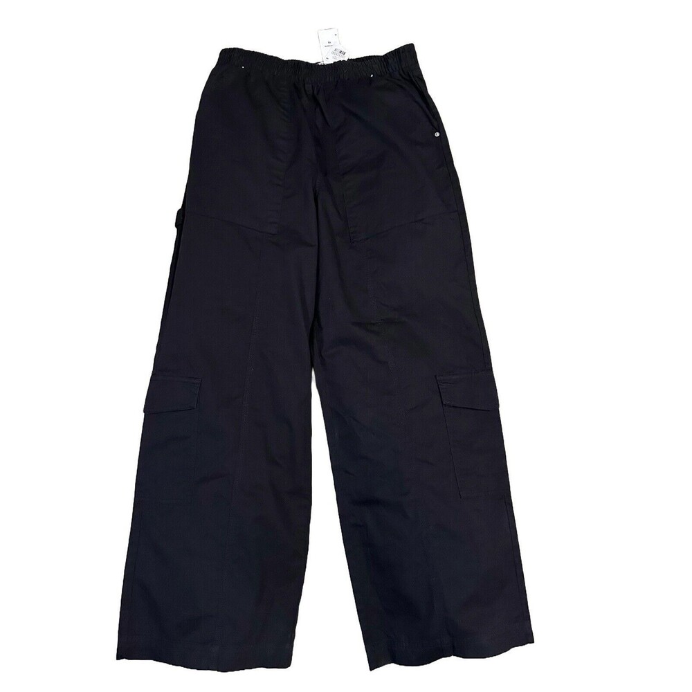 Cotton On Women's Quinn Cargo Wide Leg Cargo Pants Black Size 10 NEW